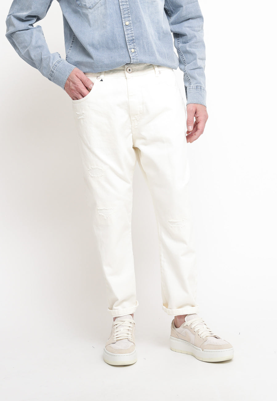 Pantalone Carrot Rotture - Bianco