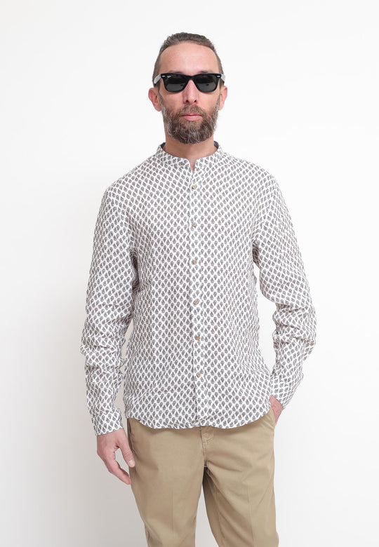 Camicia Fantasia Collo Coreana - Multicolore