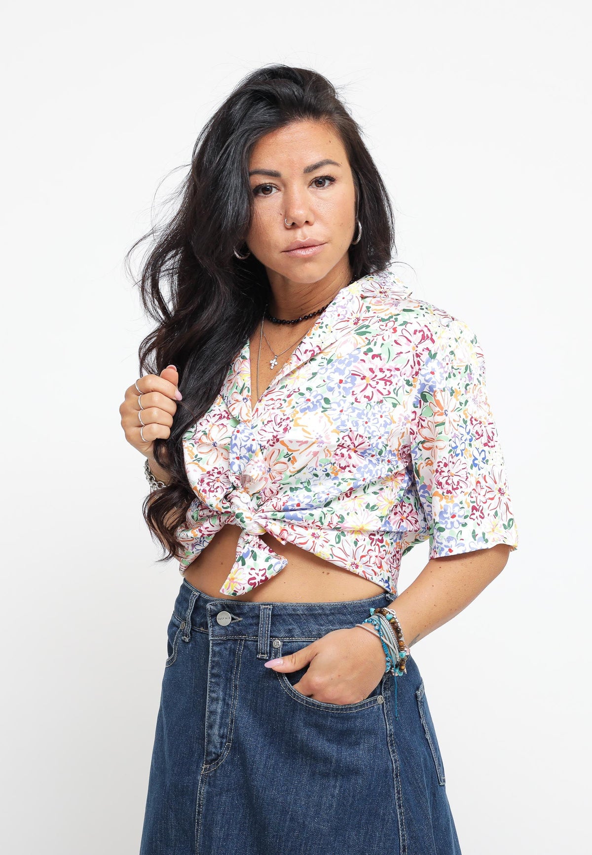 Ladies Shirt - Painted Multi Floral — 4