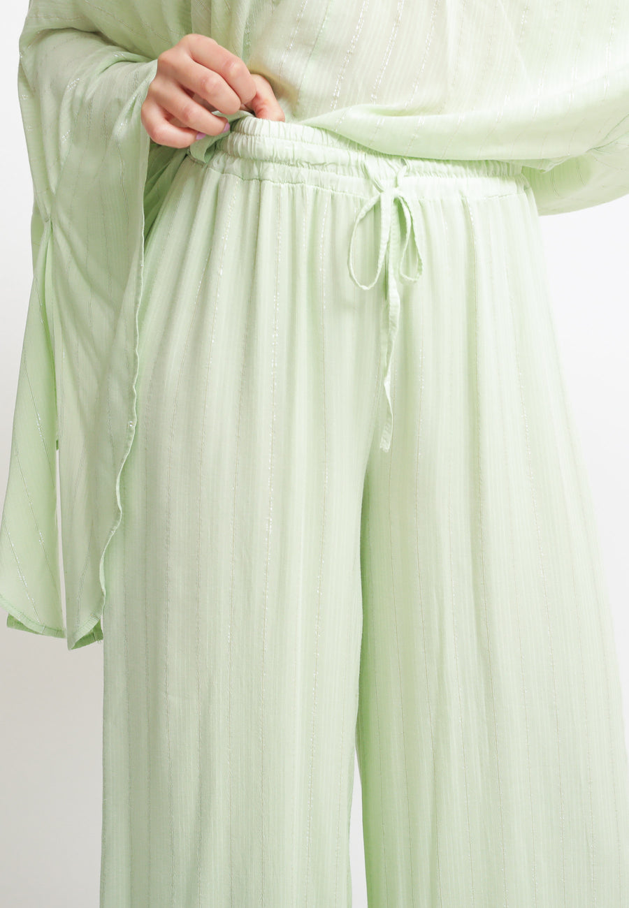 Pantalone Ampio Coulisse - Ice Green — 2