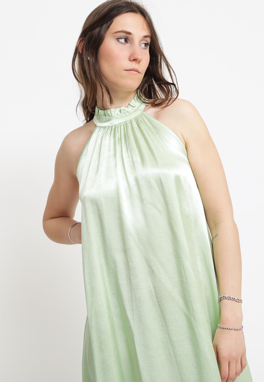 Abito Collo Americano Rouche - Ice Green — 2