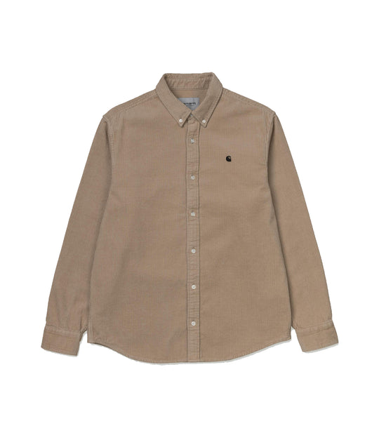 L/S Madison Cord Shirt - Wall / Black