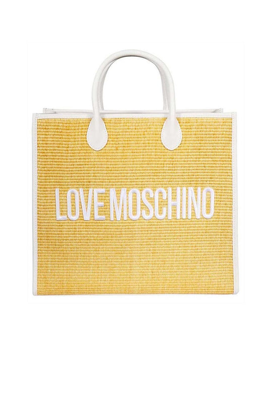 Borsa Raffia Nat + Pu Bianco