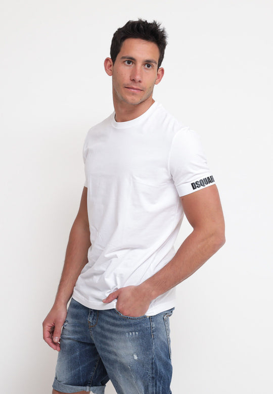 Round Neck T-Shirt - White/Logo