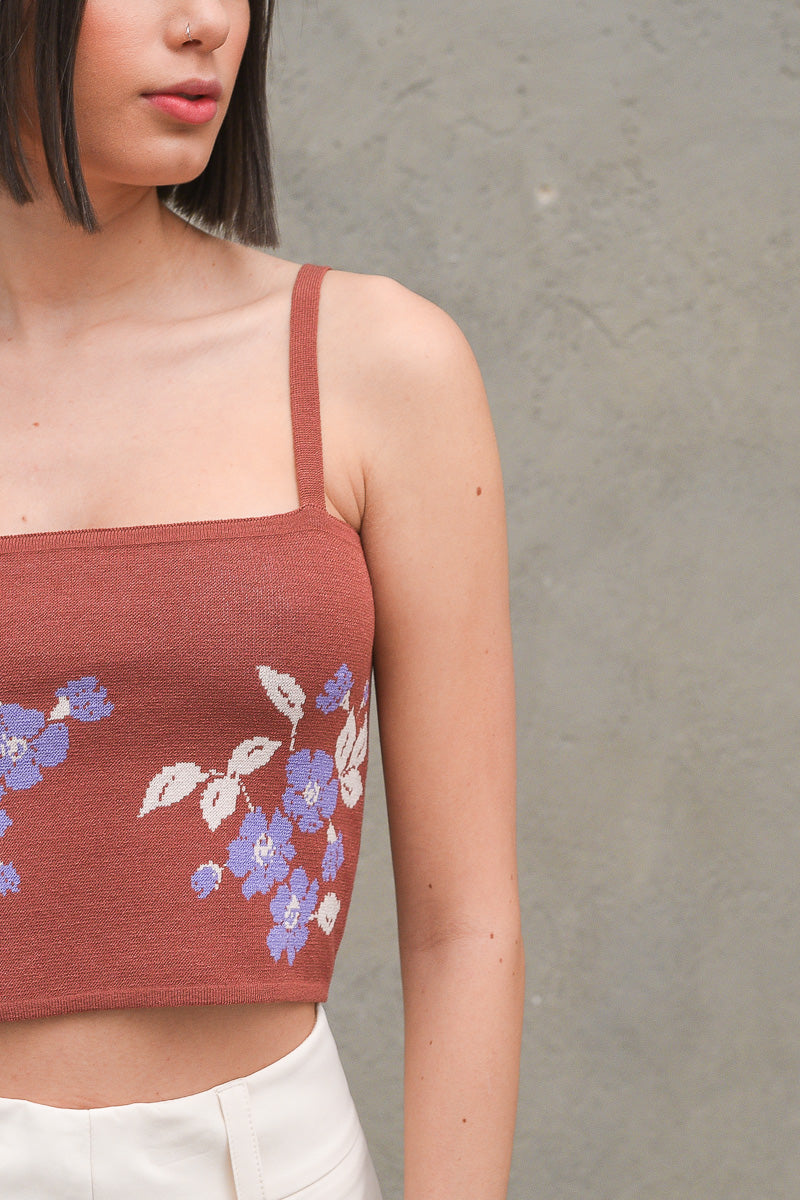 Jacquard Wrap - Cognac Lilac Peach — 2