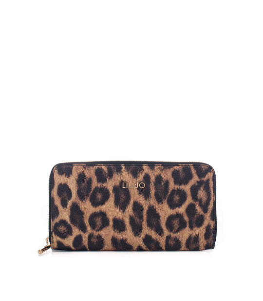 Xl Zip Around - Leopardo Marrone