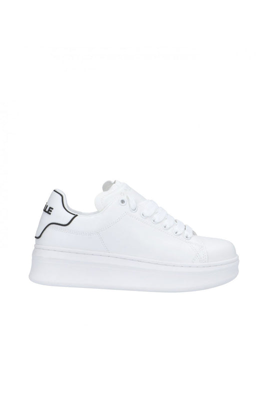 Sneakers Addict In Ecopelle Con Tallone In Gomma - Bianco