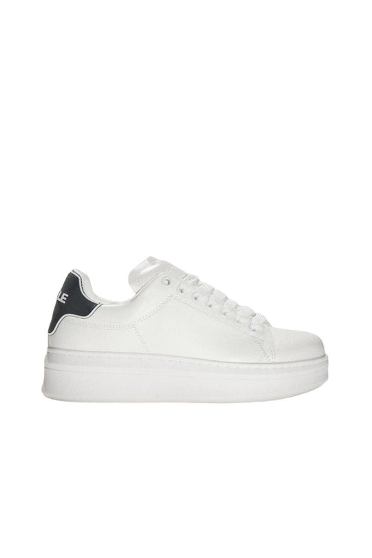 Sneakers Addict In Ecopelle Con Tallone In Gomma - Bianco/Nero