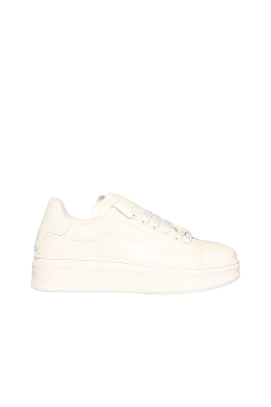 Sneakers Addict In Ecopelle Ferma Lacci Smaltato - Bianco