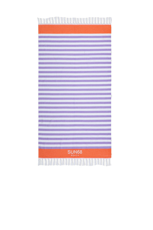 Beach Towel Stripes - Bianco/Lilla