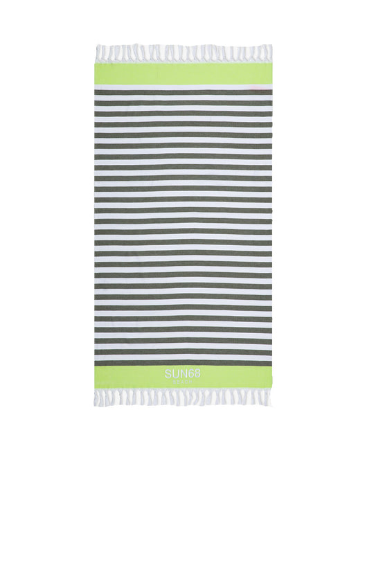 Beach Towel Stripes - Bianco/Militare