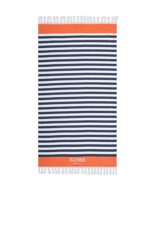 Beach Towel Stripes - Bianco/Navy Blue