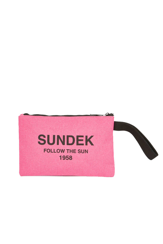 Pochette In Cotone Canvas Stone Washed - Ibisco