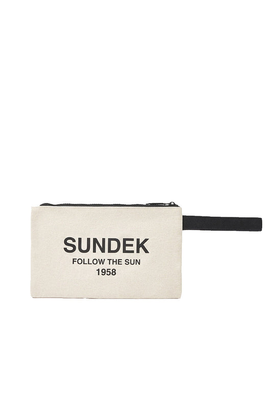 Pochette In Cotone Canvas Stone Washed - Mangrove