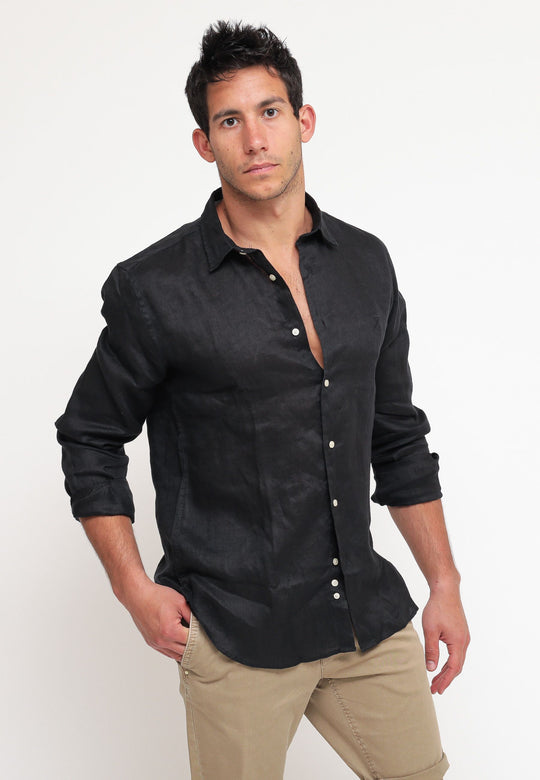 Camicia Lino - Nero