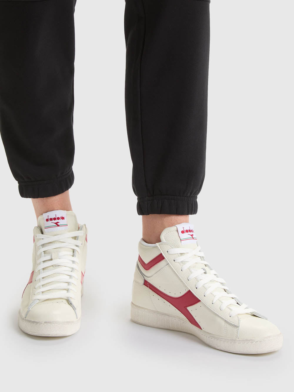 Diadora Game L High Waxed White red Pepper Bianco Uomo Chemise Imola