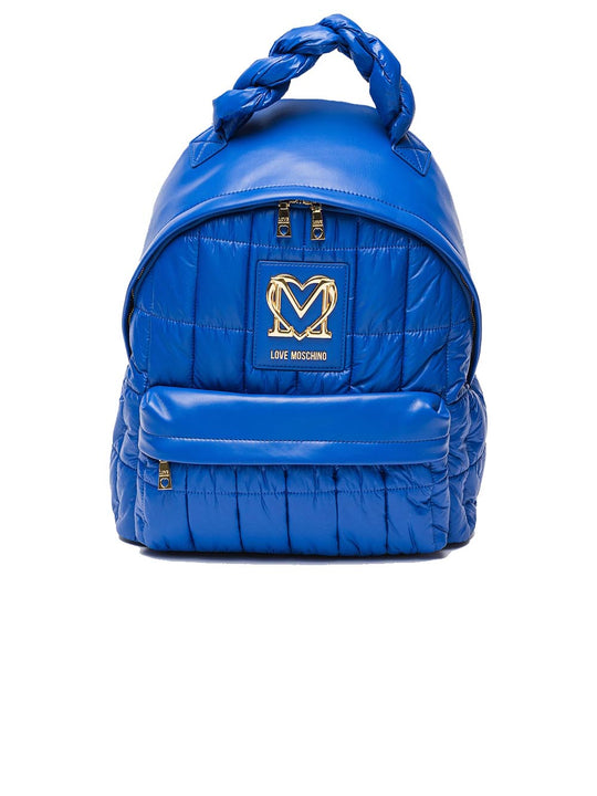 Zaino Nylon + Pu Blu Oceano