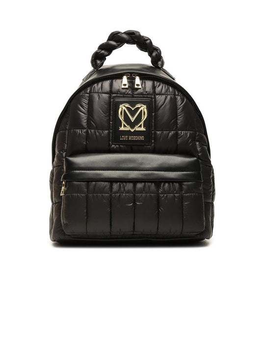 Zaino Nylon + Pu Nero