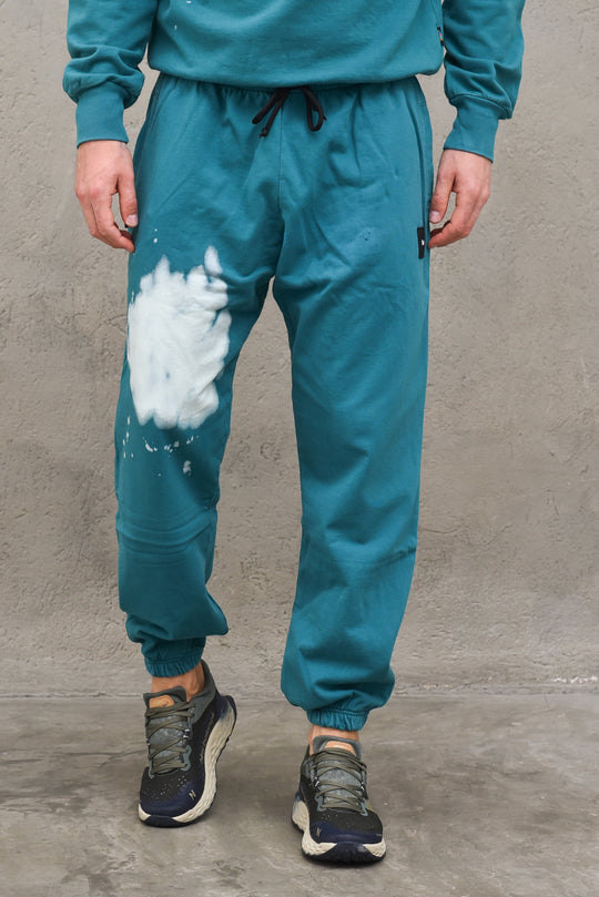 Bleach Wash Sweatpant - Petrolio