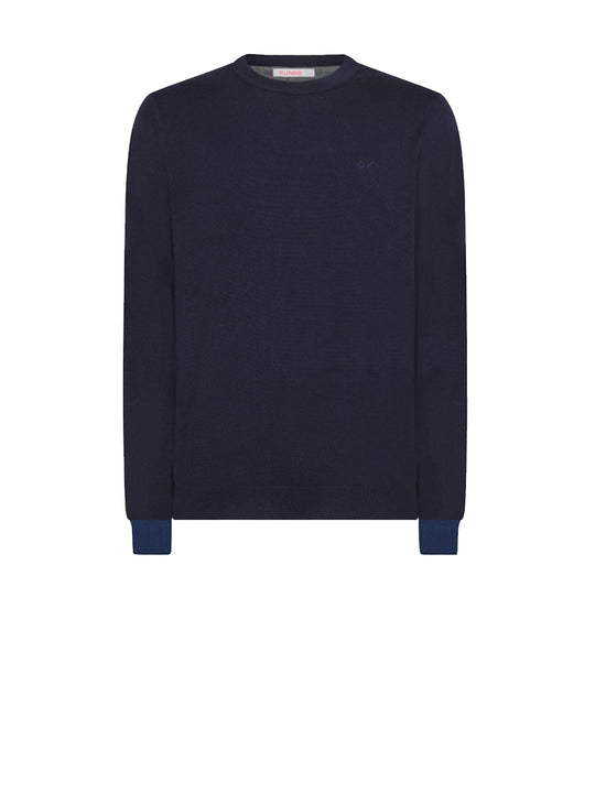 Round Elbow Contrast - Navy Blue