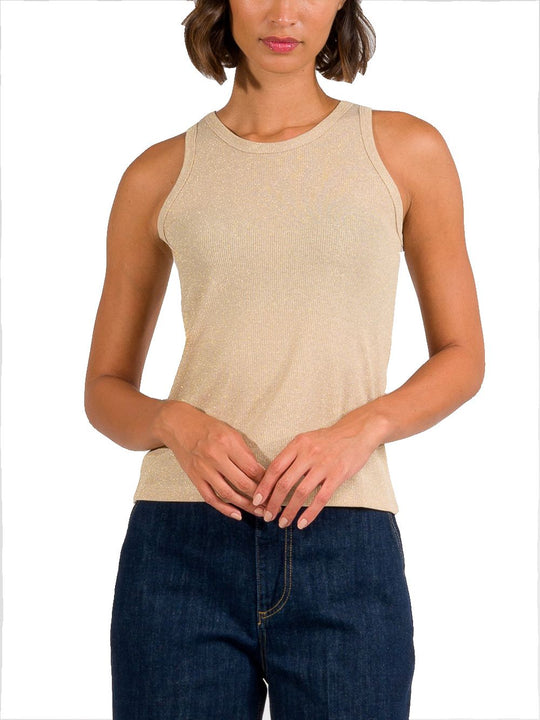 Canotta Costina Lurex - Beige