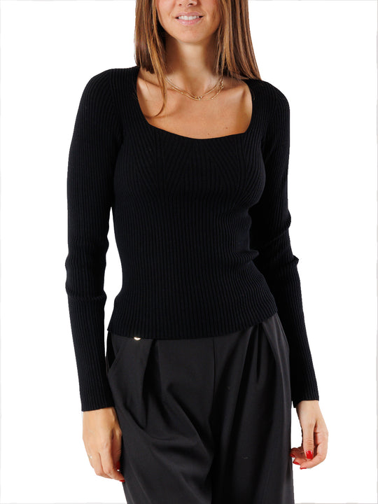 Maglia Scollo Quadro - Nero
