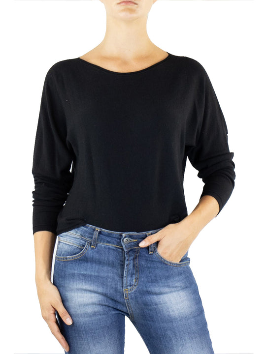 Scollo Barca Cropped - Nero