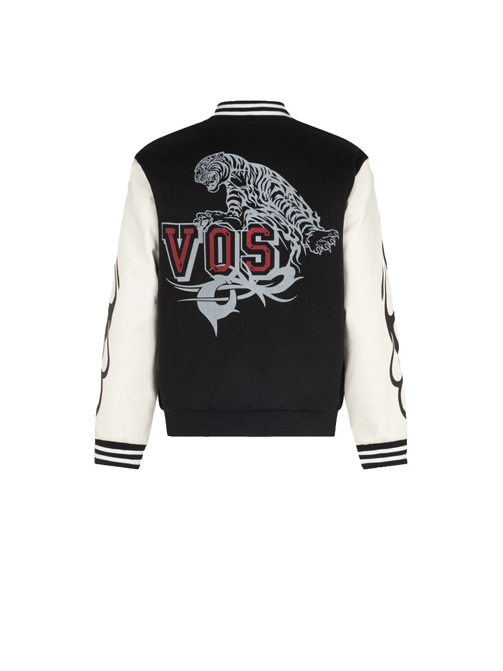 Black College Jacket with Tiger Logo Print — 1