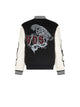Black College Jacket with Tiger Logo Print