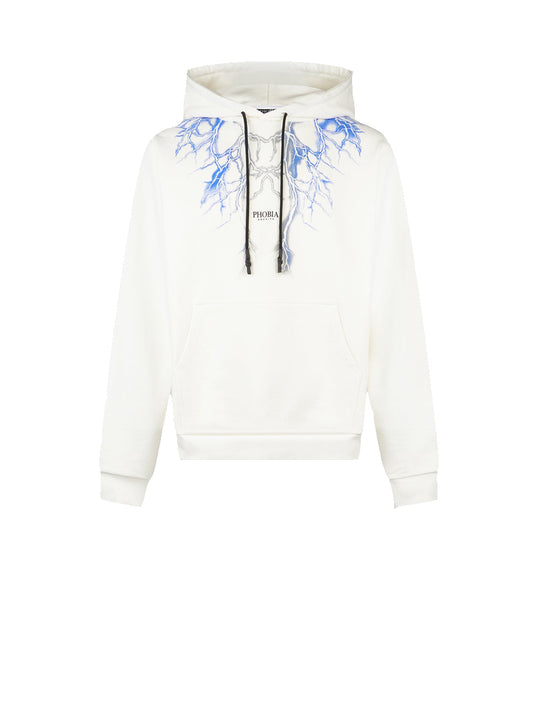 White Hoodie Whit Blue Grey Lightning