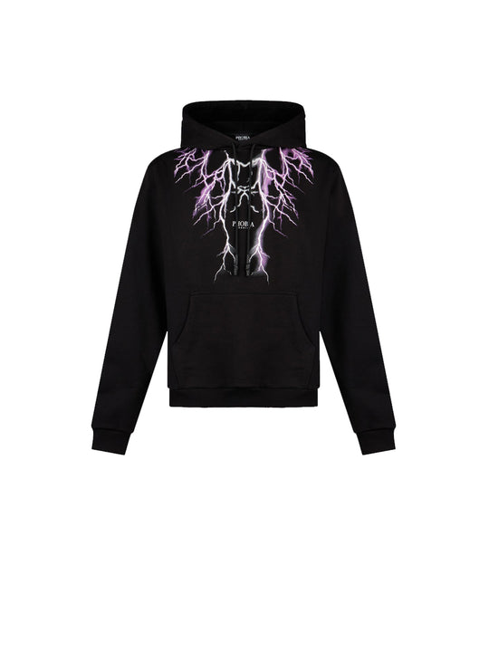 Black Hoodie Whit Purple Grey Lightning