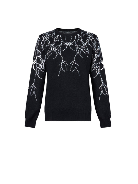 Black Jumper Whit White Lightning