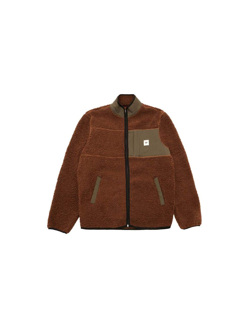Full Zip Sherpa - Brown — 1