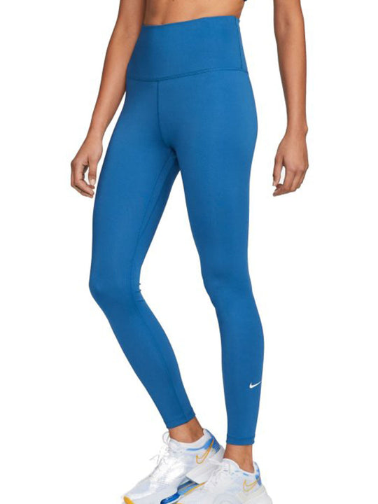 Nike One Leggings a vita alta - Industrial Blue/Bianco