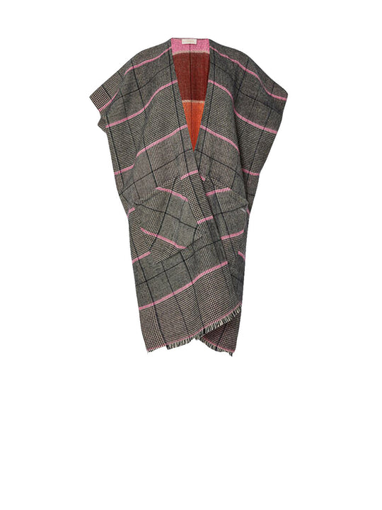 Gilet Con Tasche Principe Di Galles - Pink Lemonade