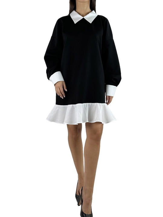 Abito Felpa e Camicia - Nero