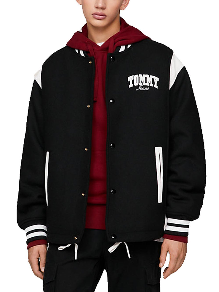 TMJ Cord Wool Mix Letterman - Black — 2