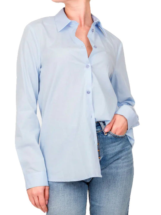 Top Camicia 100% CO - Azzurro