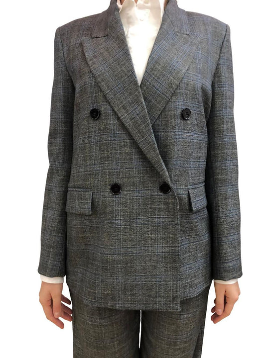 Giacca Fantasia Principe Di Galles - Grigio