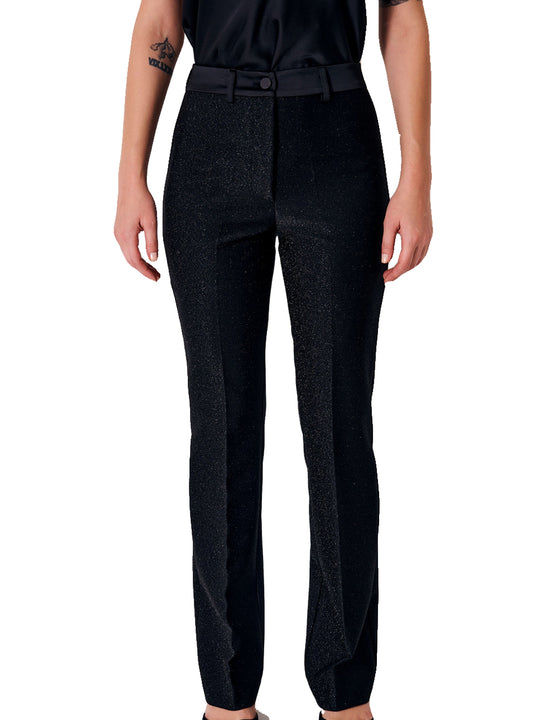 Pantalone Zampa Lurex - Nero