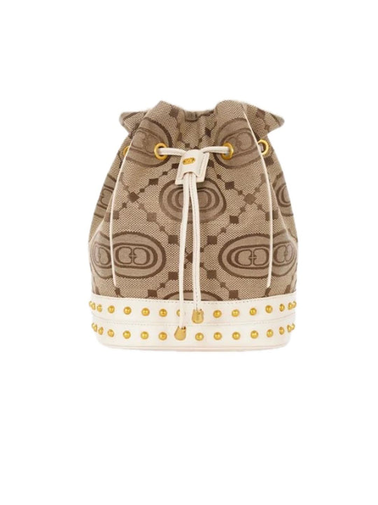 Monogram Ginger Bucket Jacquard + Leather - Beige Avory