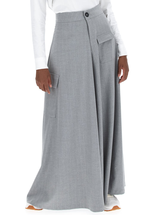 Gonna Svasata Lunga Tasche - Grigio Chiaro