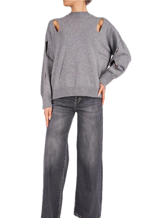Maglia Misto Cachemire Cut Out - Grigio
