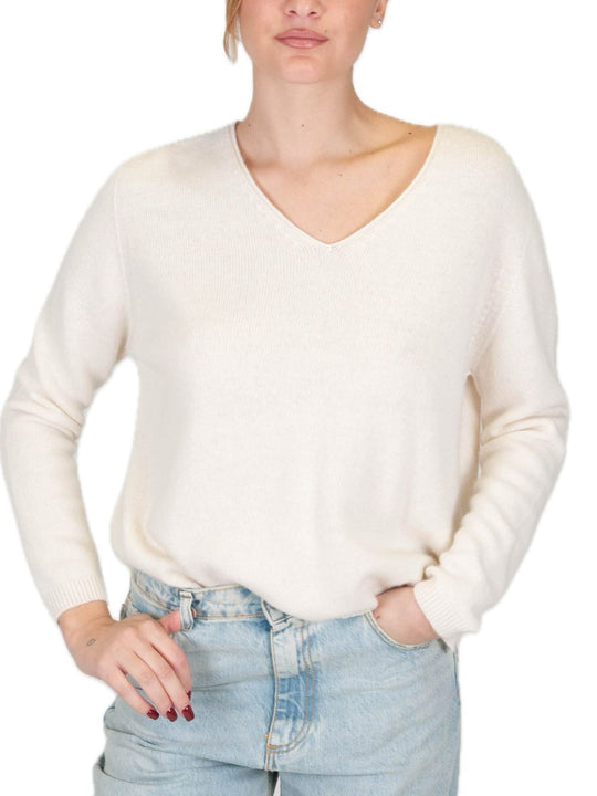 Maglia Scollo V - Ecru