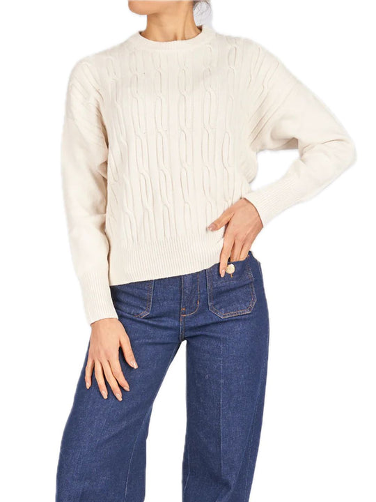 Maglia Trecce - Burro