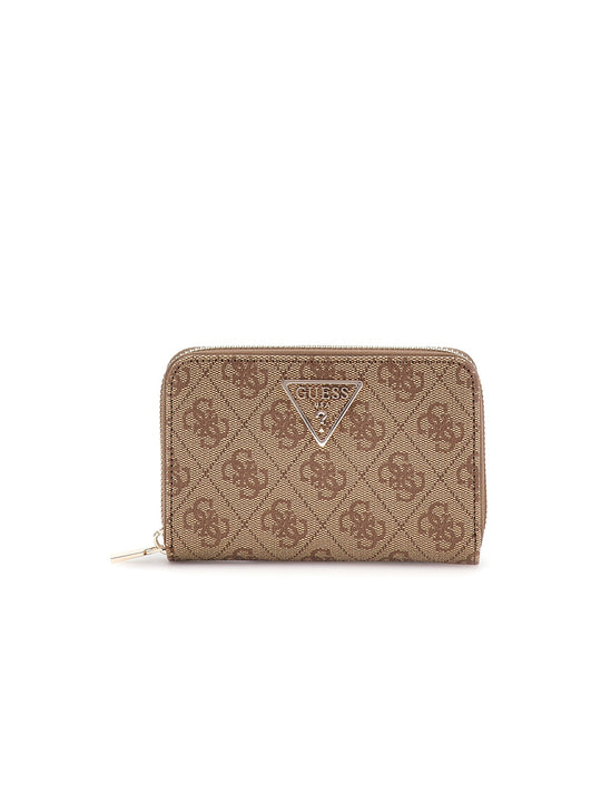 Laurel Slg Medium Zip Around - Latte Logo