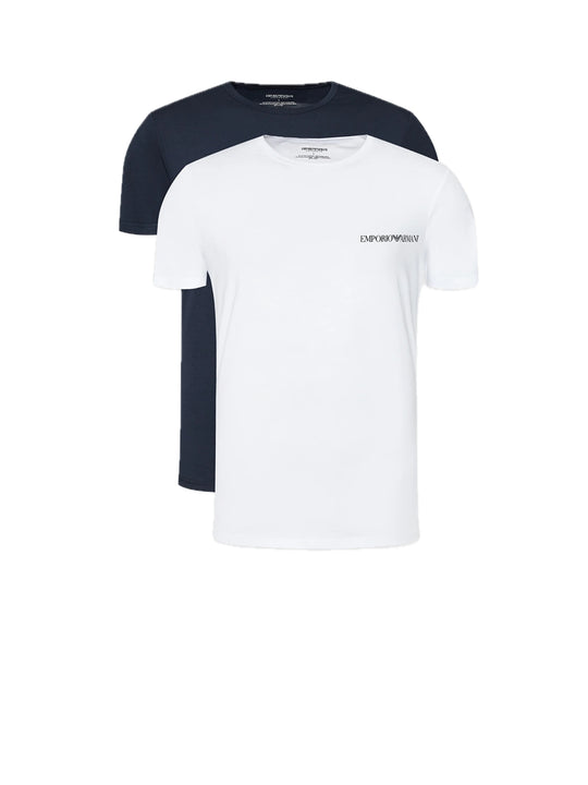 2Pack Crew Neck T-shirt S/S - White Navy Blue