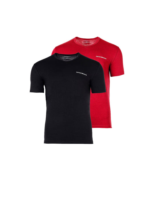 2Pack Crew Neck T-shirt S/S - Black Red