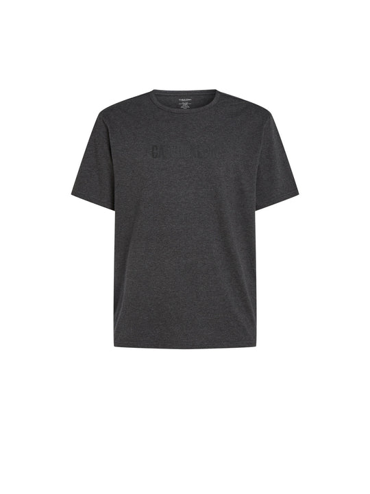 S/s Crew Neck Charcoal Heather W/ BLack Logo