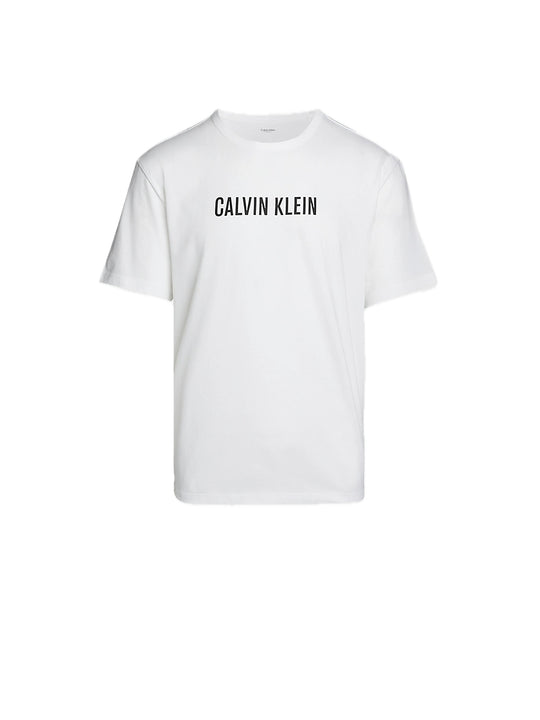 S/s Crew Neck White W/ BLack Logo